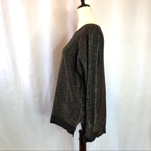 NWT Michael Kors gold black metallic sweater M - Picture 5 of 10